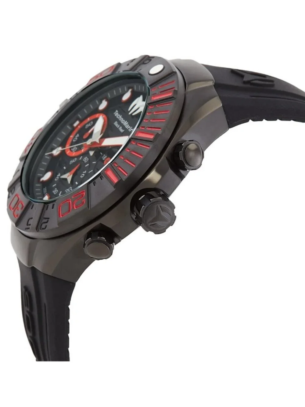 NWT Technomarine Reef Black Chronograph GMT Quartz Black Dial Men's Watch